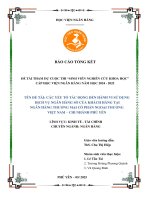 Đề tài nghiên cứu khoa học: Các yếu tố tác động đến hành vi sử dụng dịch vụ ngân hàng số của khách hàng tại Ngân hàng TMCP Ngoại thương Việt Nam - Chi nhánh Phú Yên