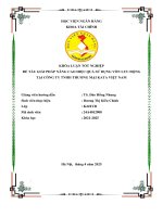 Khóa luận tốt nghiệp Tài chính: Giải pháp nâng cao hiệu quả sử dụng vốn lưu động tại Công ty TNHH Thương mại KATA Việt Nam