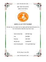 Khóa luận tốt nghiệp Ngân hàng: Các nhân tố tác động đến rủi ro tín dụng của các ngân hàng thương mại Việt Nam