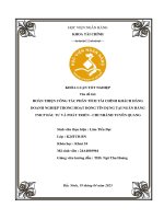 Khóa luận tốt nghiệp Tài chính: Hoàn thiện công tác phân tích tài chính khách hàng doanh nghiệp trong hoạt động tín dụng tại Ngân hàng TMCP Đầu tư và phát triển - Chi nhánh Tuyên Quang