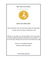 Đề tài nghiên cứu khoa học: Tác động của công bố thông tin về hoạt động ứng phó với biến đổi khí hậu đến hiệu quả hoạt động của các ngân hàng thương mại tại Việt Nam giai đoạn 2014 - 2024