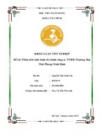 Khóa luận tốt nghiệp Tài chính: Phân tích tình hình tài chính Công ty TNHH Thương Mại Thái Phong Ninh Bình