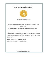 Đề tài nghiên cứu khoa học: Pháp luật về bảo vệ quyền lợi người tiêu dùng trong thương mại điện tử ở Việt Nam hiện nay