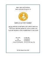 Khóa luận tốt nghiệp Kinh doanh quốc tế: Mối quan hệ động giữa phát thải CO2 với tăng trưởng kinh tế, năng lượng tái tạo, đô thị hoá, công nghiệp hoá và du lịch