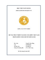 Khóa luận tốt nghiệp Kinh doanh quốc tế: Phát triển ngành cảng biển Việt Nam trong bối cảnh chuyển đổi xanh