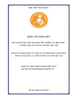 Đề tài nghiên cứu khoa học: Khám phá các nhân tố tác động đến lượng phát thải CO2 tại châu Á và một số đề xuất cho Việt Nam