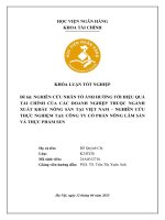 Khóa luận tốt nghiệp Tài chính: Nghiên cứu nhân tố ảnh hưởng tới hiệu quả tài chính của các doanh nghiệp thuộc ngành xuất khẩu nông sản tại Việt Nam - Nghiên cứu thực nghiệm tại: Công ty cổ phần Nông lâm sản và thực phẩm Sen