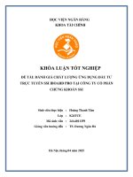 Khóa luận tốt nghiệp Tài chính: Đánh giá chất lượng ứng dụng đầu tư trực tuyến SSI IBOARD PRO tại Công ty cổ phần chứng khoán SSI