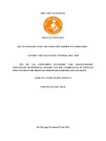 Đề tài nghiên cứu khoa học: Exploring economic and non-economic influences on personal income tax (PIT) compliance in Vietnam post covid-19 the roles of perceived fainess and tax rate