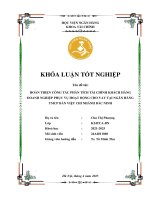 Khóa luận tốt nghiệp Tài chính: Hoàn thiện công tác phân tích tài chính khách hàng doanh nghiệp phục vụ hoạt động cho vay tại Ngân hàng TMCP Bản Việt Chi nhánh Bắc Ninh
