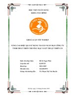 Khóa luận tốt nghiệp Tài chính: Nâng cao hiệu quả sử dụng tài sản ngắn hạn Công ty TNHH Phát triển thương mại và Kỹ thuật Thiên Ân