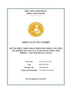 Khóa luận tốt nghiệp Ngân hàng: Phát triển hoạt động huy động vốn tiền gửi không kỳ hạn của Ngân hàng thương mại cổ phần Tiên Phong - Chi nhánh Bắc Giang