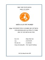 Khóa luận tốt nghiệp Tài chính: Giải pháp nâng cao hiệu quả sử dụng vốn kinh doanh tại Công ty TNHH Đầu tư xây dựng Hà Tâm