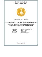 Khóa luận tốt nghiệp Ngân hàng: The impact of income inequality on credit risk: empirical evidence from emerging economies and lessons for Vietnam