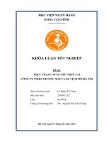 Khóa luận tốt nghiệp Tài chính: Thực trạng tuân thủ thuế tại Công ty TNHH Thương mại và Du lịch mở Hà Nội