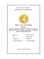 Khóa luận tốt nghiệp Kế toán kiểm toán: Kế toán tập hợp chi phí và tính giá thành sản phẩm tại Công ty cổ phần sản xuất và thương mại máy biến thể SOTEK