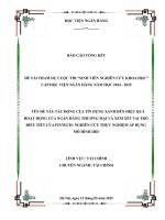 Đề tài nghiên cứu khoa học: Tác động của tín dụng xanh đến hiệu quả hoạt động của Ngân hàng thương mại và xem xét vai trò điều tiết của Fintech: nghiên cứu thực nghiệm áp dụng mô hình DID