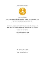 Đề tài nghiên cứu khoa học: Tác động của kết nối chính trị đến hiệu quả sử dụng nợ của doanh nghiệp trong lĩnh vực y tế tại Việt Nam