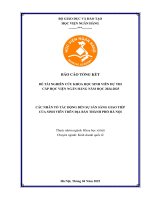 Đề tài nghiên cứu khoa học: Các nhân tố tác động đến sự sẵn sàng giao tiếp của sinh viên trên địa bàn thành phố Hà Nội