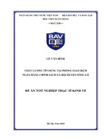 Luận văn thạc sĩ Tài chính ngân hàng: Chất lượng tín dụng tại Phòng giao dịch Ngân hàng chính sách xã hội huyện Sông Lô