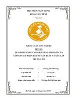 Khóa luận tốt nghiệp Tài chính: Giải pháp nâng cao khả năng sinh lời của Công ty cổ phần Đầu tư sản xuất và Xây lắp Trung Lâm