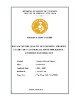Khóa luận tốt nghiệp Ngoại ngữ: Enhancing the quality of e-banking services at Military Commercial Joint Stock Bank – Southern Hanoi Branch