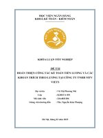 Khóa luận tốt nghiệp Kế toán kiểm toán: Hoàn thiện công tác kế toán tiền lương và các khoản trích theo lương tại Công ty TNHH MTV VIETS