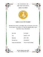 Khóa luận tốt nghiệp Tài chính: Nâng cao hiệu quả sử dụng tài sản ngắn hạn tại Công ty TNHH Thương Mại Anh Thái