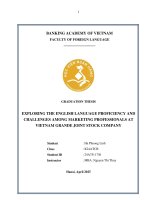 Khóa luận tốt nghiệp Ngoại ngữ: Exploring the english language proficiency and challenges among marketing professionals at Vietnam Grande Joint Stock Company