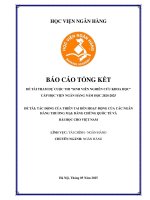 Đề tài nghiên cứu khoa học: Tác động của thiên tai đến hoạt động của các ngân hàng thương mại: bằng chứng quốc tế và bài học cho Việt Nam