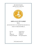 Khóa luận tốt nghiệp Kế toán kiểm toán: Kế toán bán hàng và xác định kết quả bán hàng tại Công ty cổ phần HTP Thiên An