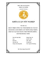 Khóa luận tốt nghiệp Tài chính: Hoàn thiện công tác thẩm định giá tài sản bảo đảm là bất động sản trong hoạt động cho vay tại Ngân hàng TMCP Phương Đông - Chi nhánh Bắc Ninh