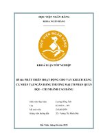 Khóa luận tốt nghiệp Ngân hàng: Phát triển hoạt động cho vay khách hàng cá nhân tại Ngân hàng Thương mại Cổ phần Quân đội – Chi nhánh Cao Bằng