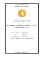 Khóa luận tốt nghiệp Kinh doanh quốc tế: Thúc đẩy xuất khẩu nông sản Việt Nam sang thị trường Hoa Kỳ