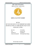 Khóa luận tốt nghiệp Kế toán kiểm toán: Kế toán bán hàng và xác định kết quả kinh doanh tại Công ty TNHH thương mại và xây dựng Bắc Cường