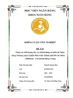 Khóa luận tốt nghiệp Ngân hàng: Nâng cao chất lượng cho vay khách hàng cá nhân tại Ngân hàng Thương mại Cổ phần Phát triển Thành phố Hồ Chí Minh (HDbank) - Chi nhánh Hùng Vương