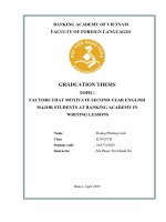 Khóa luận tốt nghiệp Ngoại ngữ: Factors that motivate second - year english major students at Banking Academy in writing lessons