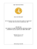 Đề tài nghiên cứu khoa học: Tác động của biến đổi khí hậu đến các hoạt động logistics tại các quốc gia trên thế giới