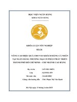 Khóa luận tốt nghiệp Ngân hàng: Nâng cao hiệu quả cho vay khách hàng cá nhân tại Ngân hàng Thương mại Cổ phần Phát triển Thành phố Hồ Chí Minh - Chi nhánh Cao Bằng
