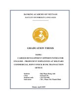 Khóa luận tốt nghiệp Ngôn ngữ Anh: Career development opportunities for english – proficient employees at Military Commercial Joint Stock Bank Transaction Office