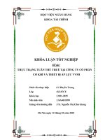 Khóa luận tốt nghiệp Tài chính: Thực trạng tuân thủ thuế tại Công ty cổ phần Cơ khí và Thiết bị áp lực VVMI