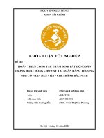 Khóa luận tốt nghiệp Tài chính: Hoàn thiện công tác thẩm định giá bất động sản trong hoạt động cho vay tại Ngân hàng TMCP Bản Việt - Chi nhánh Bắc Ninh