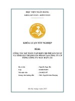 Khóa luận tốt nghiệp Kế toán kiểm toán: Công tác kế toán tập hợp chi phí sản xuất và tính giá thành sản phẩm tại Công ty CP Tổng công ty may Đáp Cầu