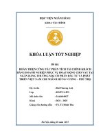 Khóa luận tốt nghiệp Tài chính: Hoàn thiện công tác phân tích tài chính khách hàng doanh nghiệp phục vụ hoạt động cho vay tại Ngân hàng TMCP Đầu tư và phát triển Việt Nam Chi nhánh Hùng Vương - Phú Thọ