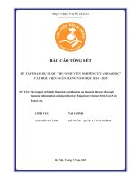 Đề tài nghiên cứu khoa học: The impact of family financial socialization on financial literacy through financial information seeking behavior: Empirical evidence from Gen Z in Hanoi city