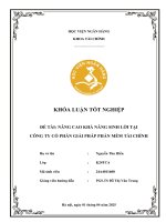 Khóa luận tốt nghiệp Tài chính: Nâng cao khả năng sinh lời tại Công ty Cổ phần Giải pháp Phần mềm Tài chính