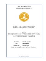 Khóa luận tốt nghiệp Kinh doanh quốc tế: Tác động của đầu tư trực tiếp nước ngoài đối với phát triển tài chính