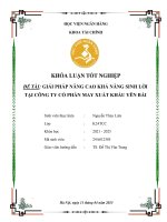 Khóa luận tốt nghiệp Tài chính: Giải pháp nâng cao khả năng sinh lời tại Công ty Cổ phần May xuất khẩu Yên Bái