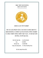 Khóa luận tốt nghiệp Ngân hàng: Giải pháp nâng cao chất lượng dịch vụ khách hàng cá nhân tại Ngân hàng Nông nghiệp và Phát triển Nông thôn Việt Nam - Chi nhánh Huyện Sơn Dương, Tuyên Quang
