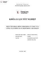Phân tích hoạt Động nhập khẩu Ủy thác của công ty cổ phần xuất nhập khẩu cẩm thạch